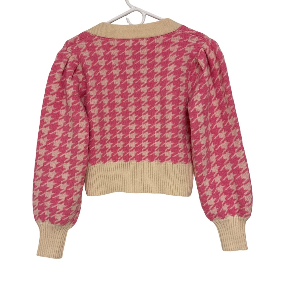 &merci Houndstooth Cardigan V-neck Sweater Women’s Small - Picture 2 of 7